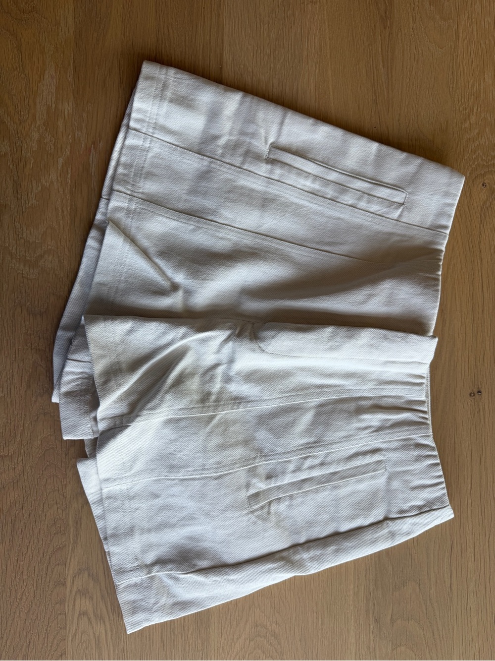 High-Waist Cream Tailored Shorts